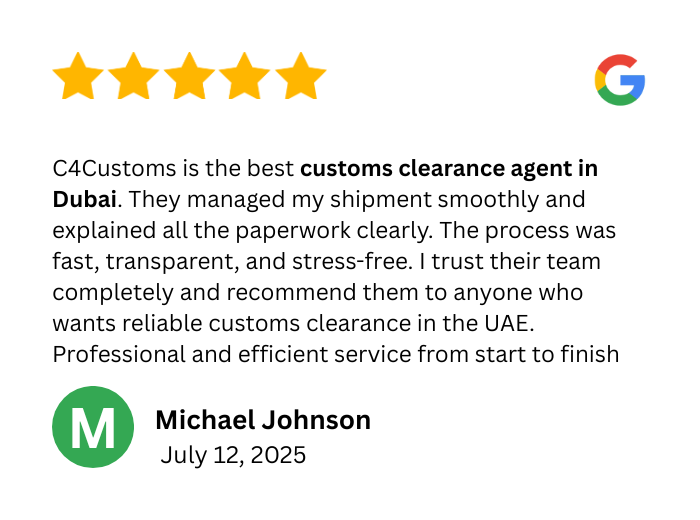 customs clearance agent in Dubai
