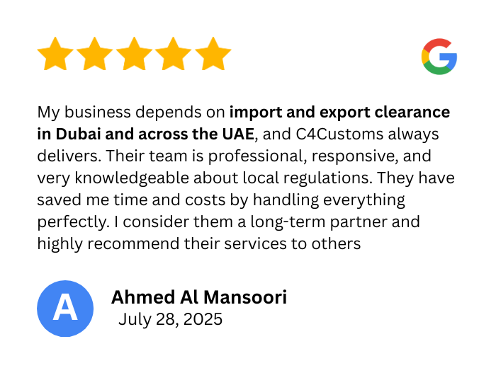 import and export clearance in Dubai and across the UAE